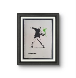 Flower thrower – on Paper- After Banksy