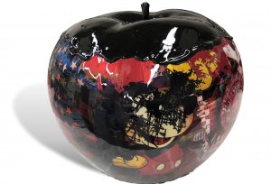 Apple sculpture Mickey black – James Chiew