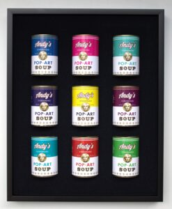 Andy Pop art soup white and colours – Ad van Hassel