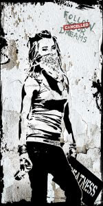 Spray girl Banksy – Micha Baker