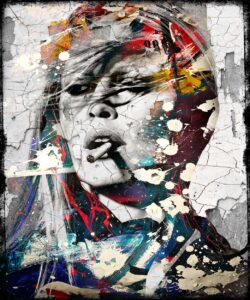 Icon Bardot II-Leather dibond- Hans Jochem Bakker