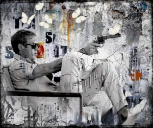 Icon Mc Queen -Leather dibond- Hans Jochem Bakker